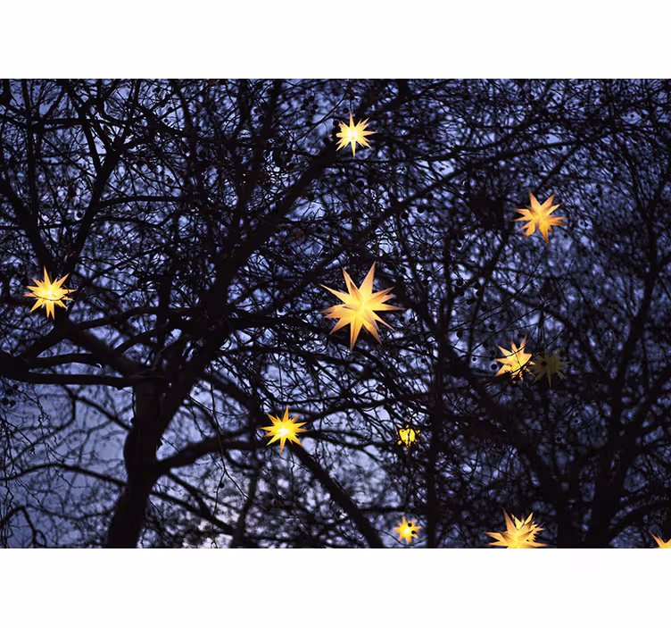 Tapisserie noel nuit étoilée dorée - TenStickers