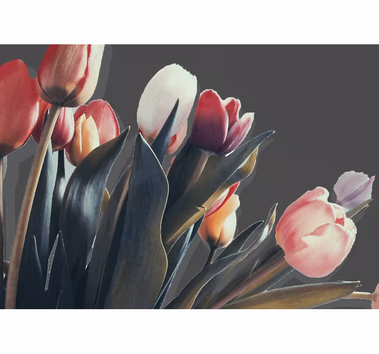 Tapisserie fleur affichage de fleurs de tulipe - TenStickers