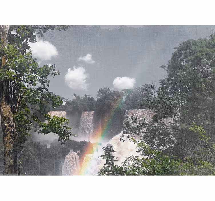 Tapisserie cascade scène de chute d'eau tropicale - TenStickers