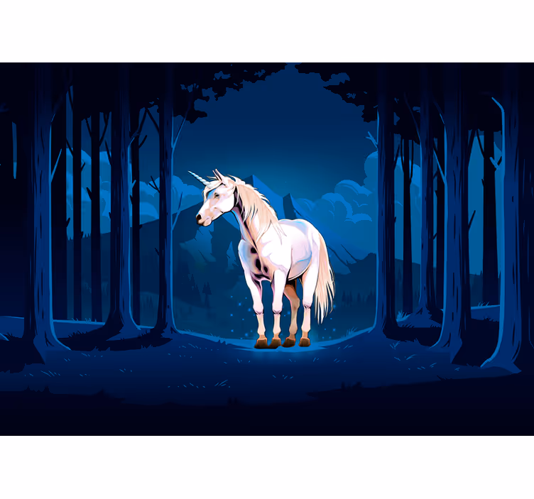 Tapisserie fantaisie scène de licorne majestueuse - TenStickers