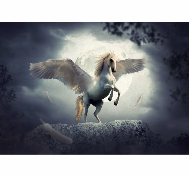 Tapisserie fantaisie licorne volante - TenStickers