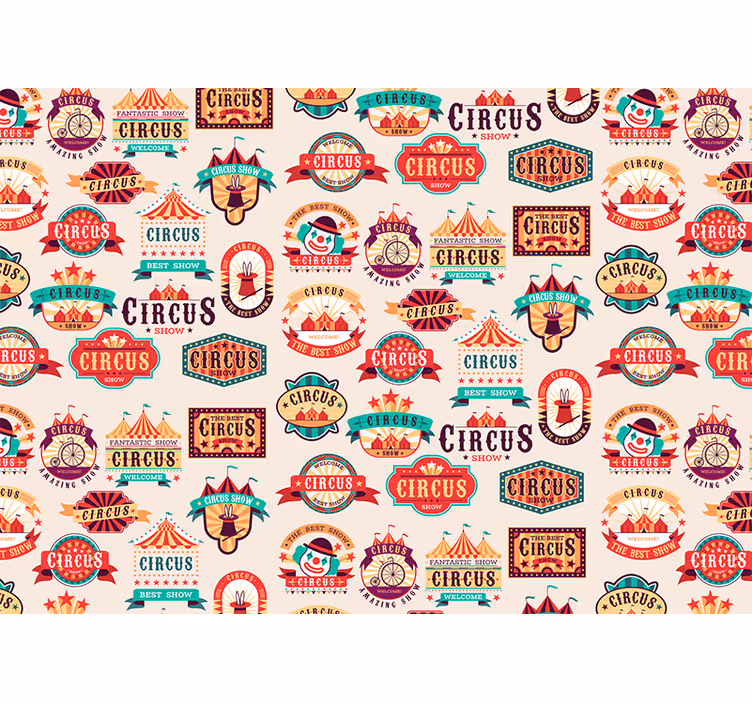 Tapisserie phrase signalétique thème cirque - TenStickers