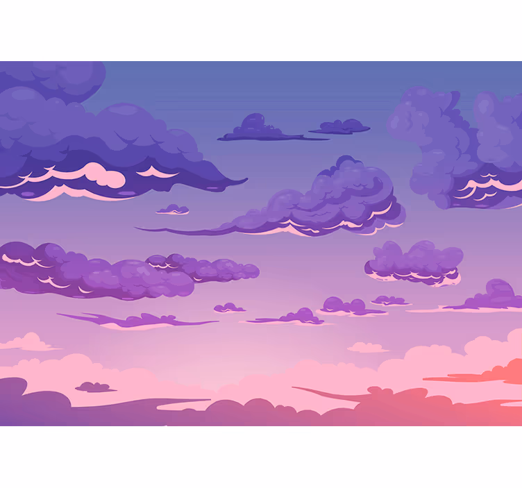 Tapisserie ciel vue ludique des nuages - TenStickers
