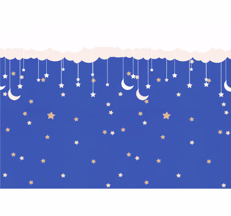 Tapisserie chambre enfant aventure dans le ciel nocturne - TenStickers