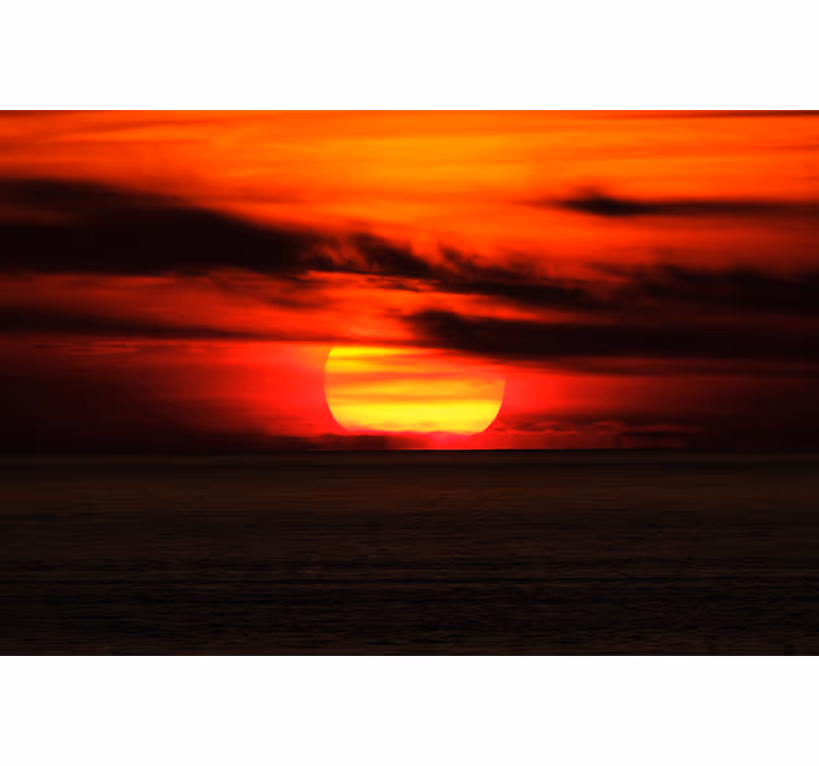 Tapisserie ciel vue de coucher de soleil vibrante - TenStickers