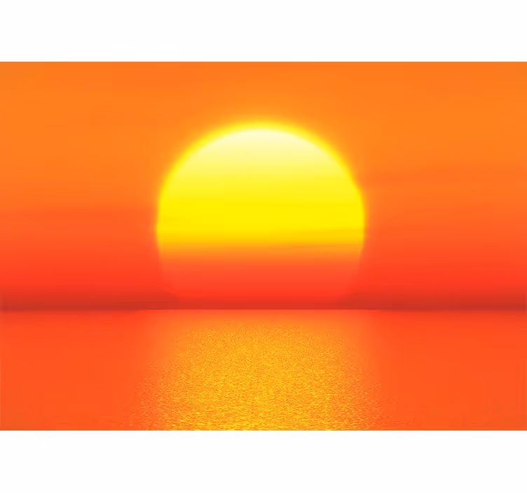 Tapisserie montagne réflexion au coucher du soleil - TenStickers