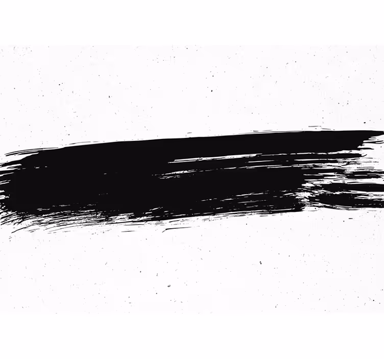 Tapisserie abstraite traînée de pinceau noir - TenStickers