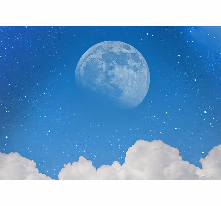 Tapisserie espace skyline lunaire du soir - TenStickers
