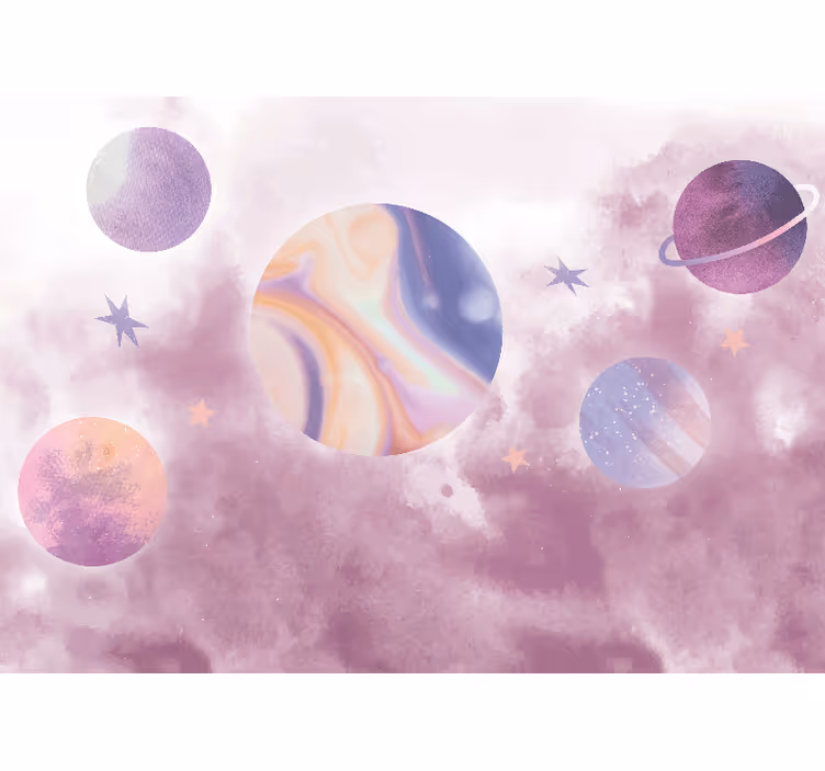 Tapisserie espace design planétaire céleste - TenStickers