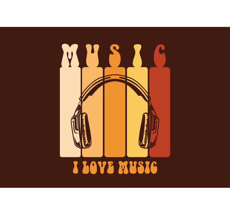 Tapisserie musique graphique écouteurs - TenStickers