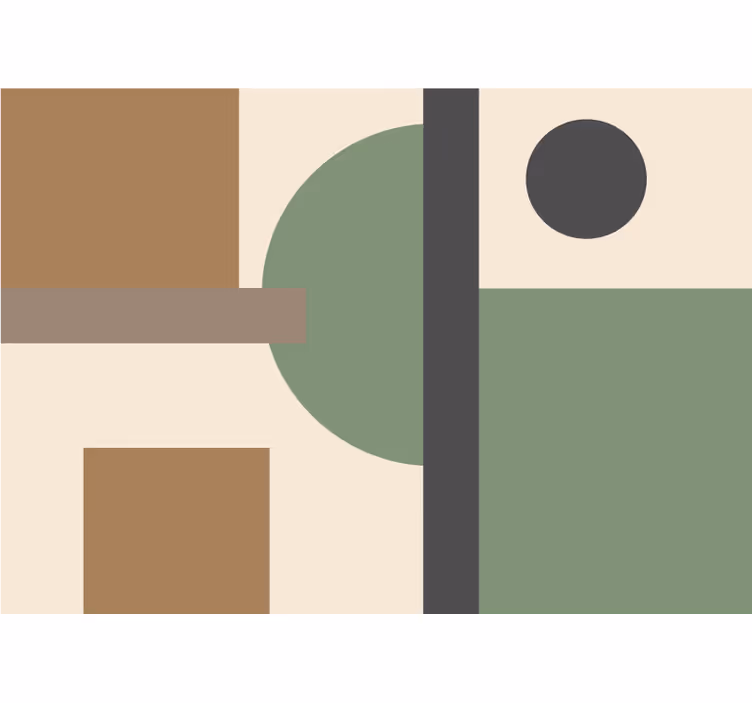 Tapisserie abstraite organisation de formes géométriques - TenStickers