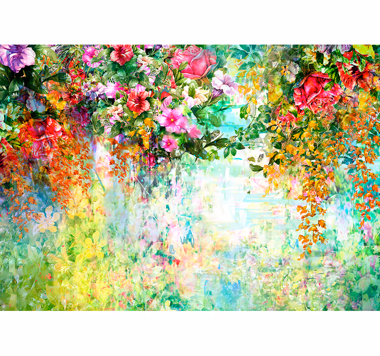 Tapisserie fleur design floral en fleurs - TenStickers