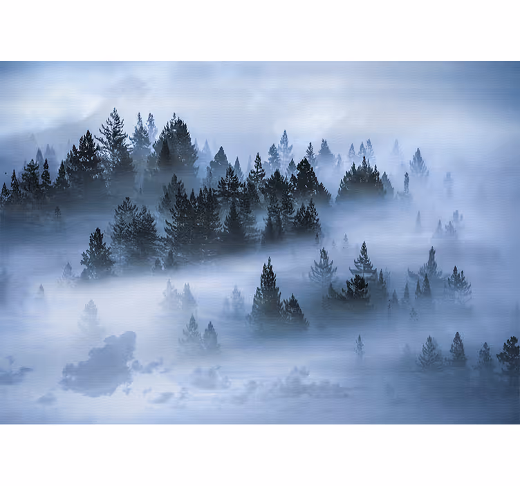 Tapisserie nature forêts Éternelles brumeuses - TenStickers