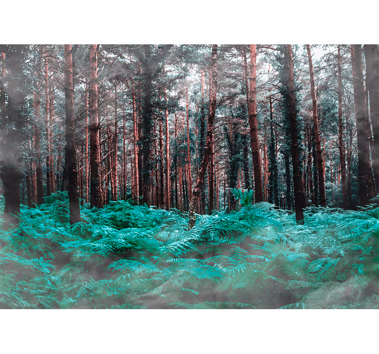 Tapisserie nature forêt verdoyante luxuriante - TenStickers
