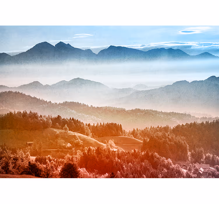 Tapisserie paysage paysage sauvage montagneux - TenStickers
