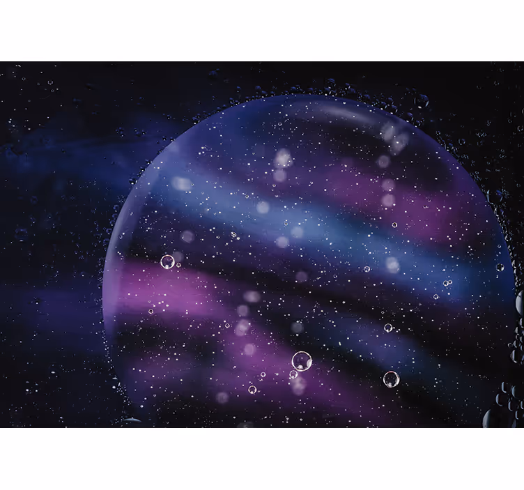Tapisserie abstraite effet bulles cosmiques - TenStickers