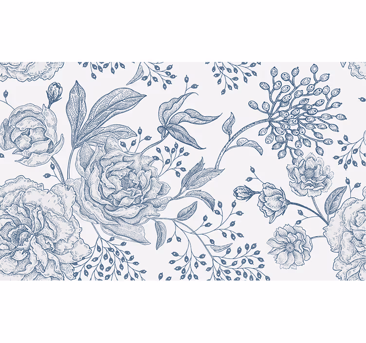 Tapisserie fleur style agencement botanique - TenStickers