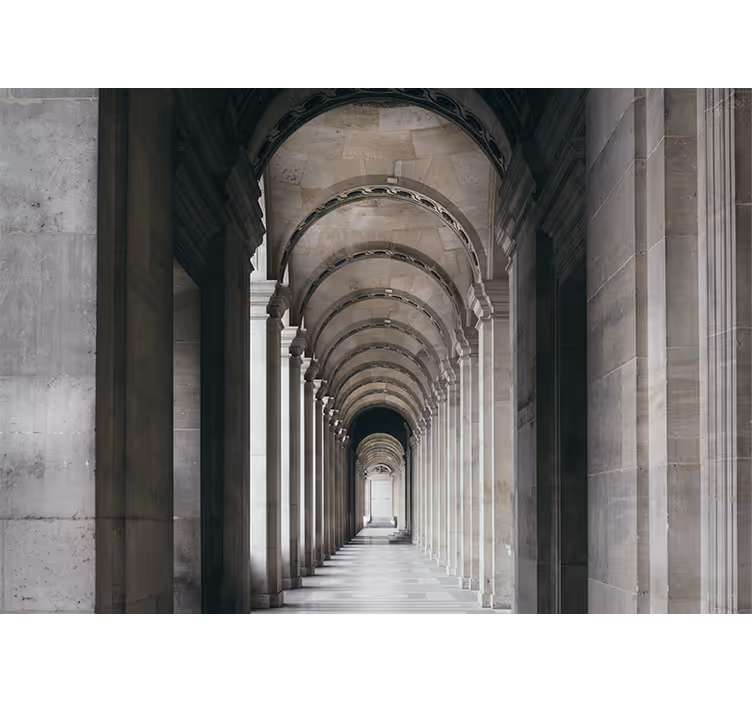 Tapisserie villes et pays arches architecturales perspective - TenStickers