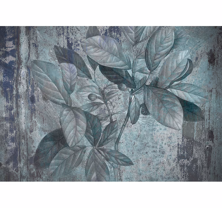 Tapisserie nature pousses vertes feuillues - TenStickers