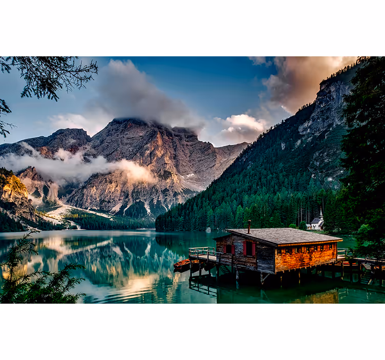 Tapisserie paysage vue montagne pittoresque - TenStickers
