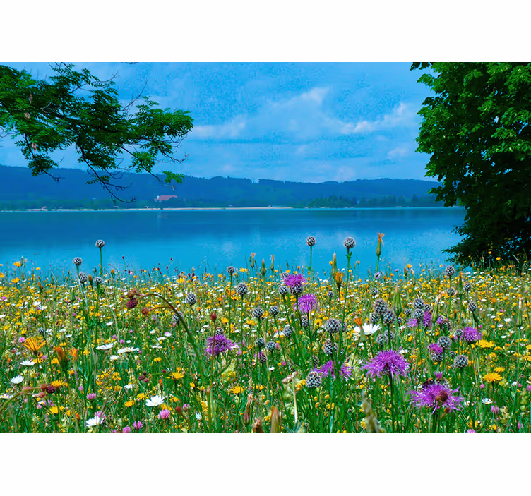 Tapisserie fleur prairie luxuriante - TenStickers