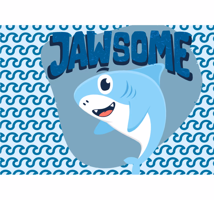 Tapisserie chambre enfant personnage de requin mâchoire - TenStickers