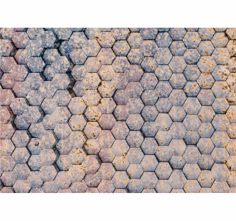 Tapisserie textures et motifs motif pierre hexagonale - TenStickers