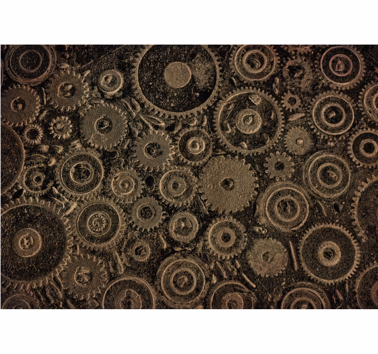Tapisserie textures et motifs engrenages - TenStickers