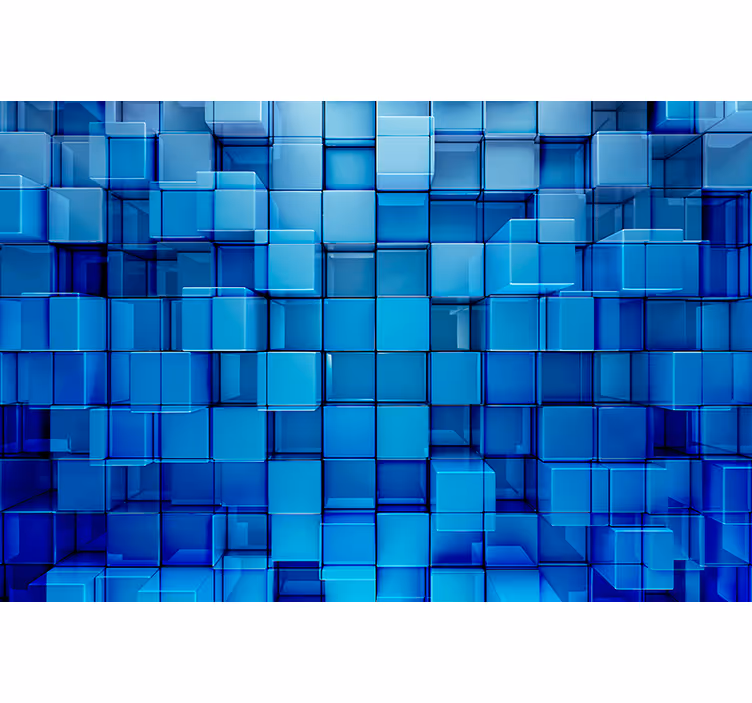 Tapisserie abstraite agencement de cubes géométriques - TenStickers