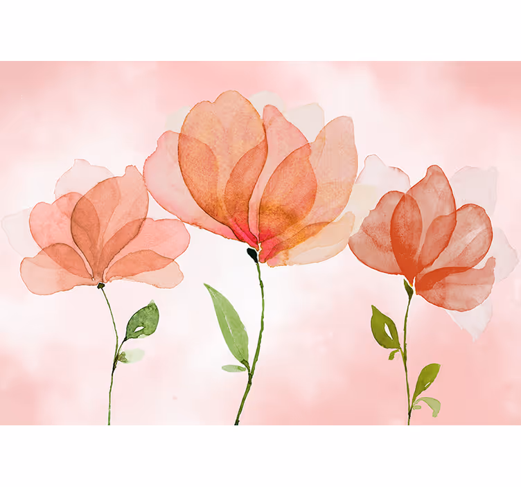 Tapisserie fleur épanouie élégante - TenStickers