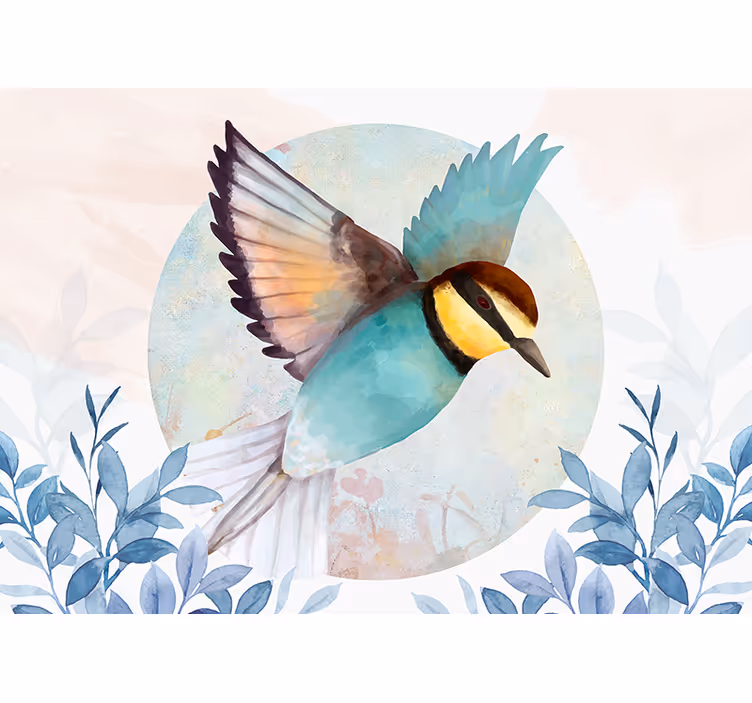 Tapisserie salon design oiseaux en vol - TenStickers