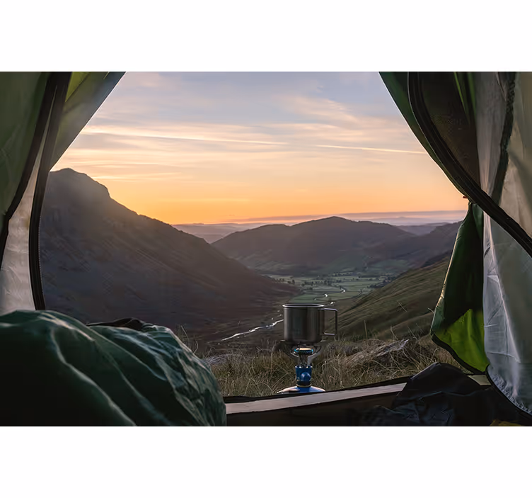 Tapisserie paysage vue pittoresque des montagnes - TenStickers