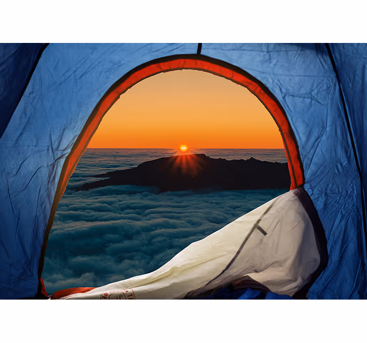 Tapisserie paysage crépuscule en montagne - TenStickers