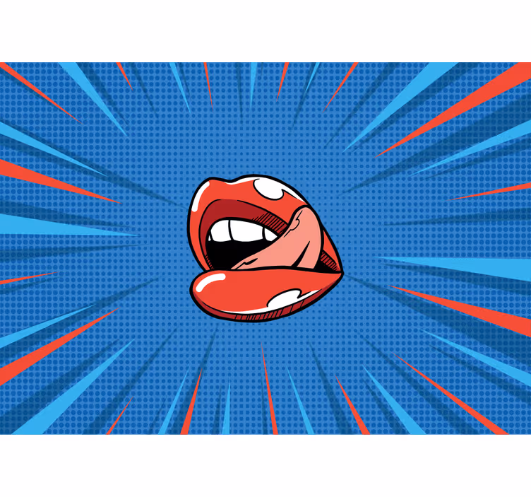 Tapisserie graffiti bouche vivante pop - TenStickers