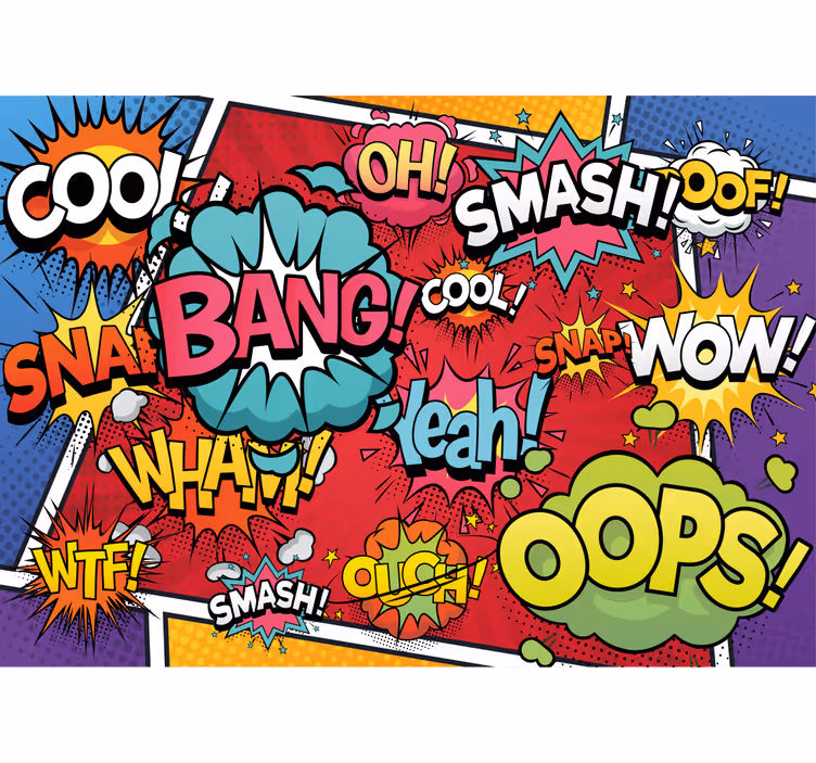 Tapisserie graffiti effets sonores de bande dessinée - TenStickers