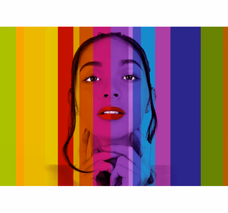 Tapisserie art portrait coloré - TenStickers