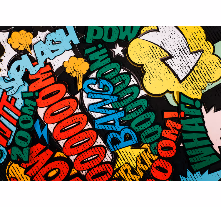 Tapisserie graffiti sons de bande dessinée - TenStickers