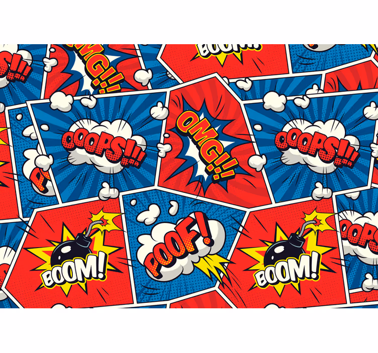 Tapisserie graffiti bulles de bande dessinée - TenStickers