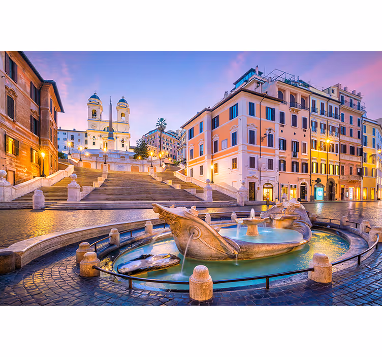 Tapisserie villes et pays fontaine des espagnols - TenStickers