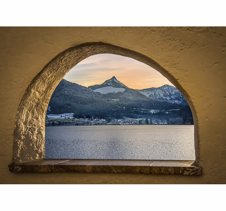 Tapisserie paysage lac alpin - TenStickers