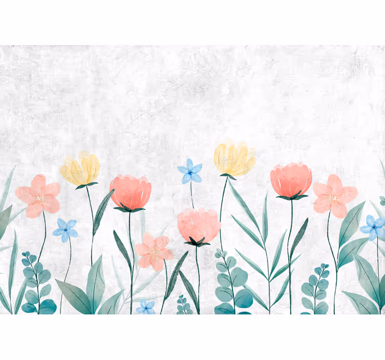 Tapisserie fleur champ de fleurs épanouies - TenStickers
