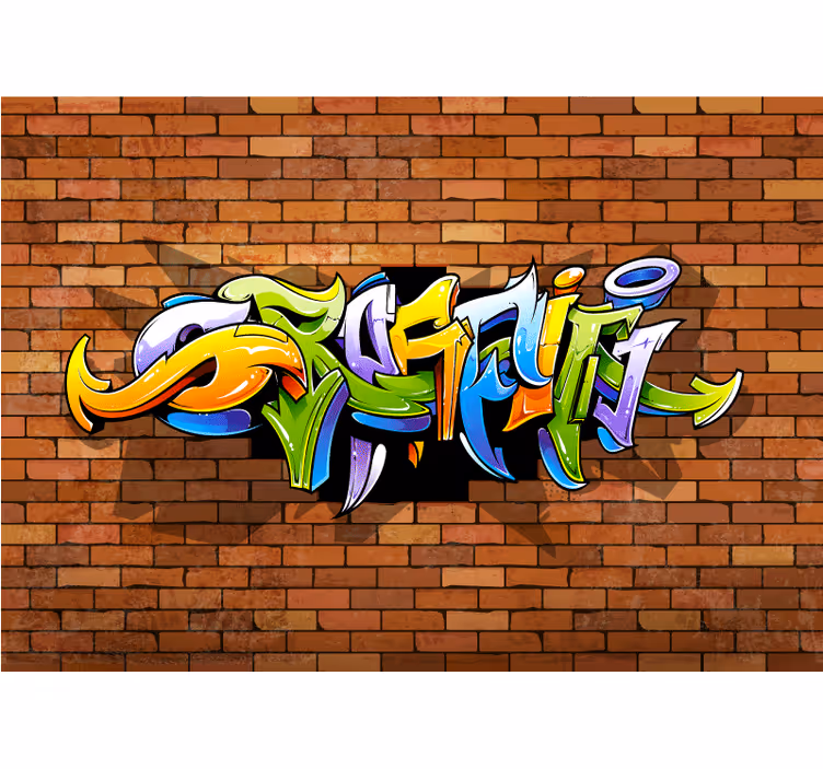Tapisserie graffiti écriture urbaine colorée - TenStickers