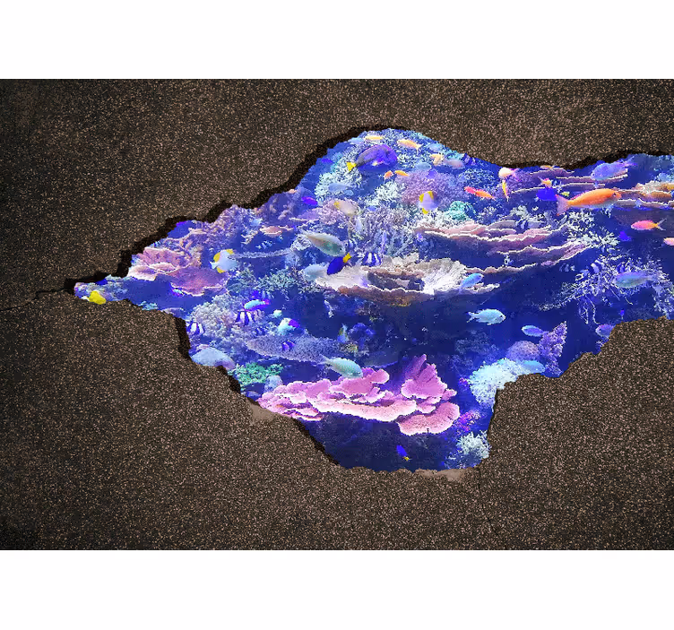 Tapisserie nature paysage corallien sous les vagues - TenStickers