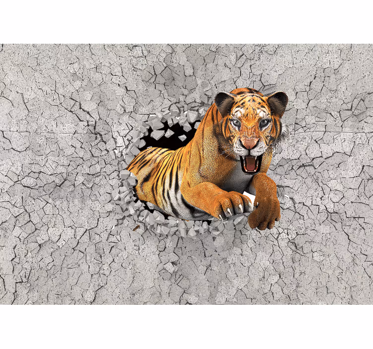 Tapisserie animaux tigre en pleine percée - TenStickers