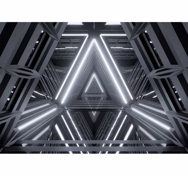 Tapisserie abstraite motif lumineux triangulaire - TenStickers