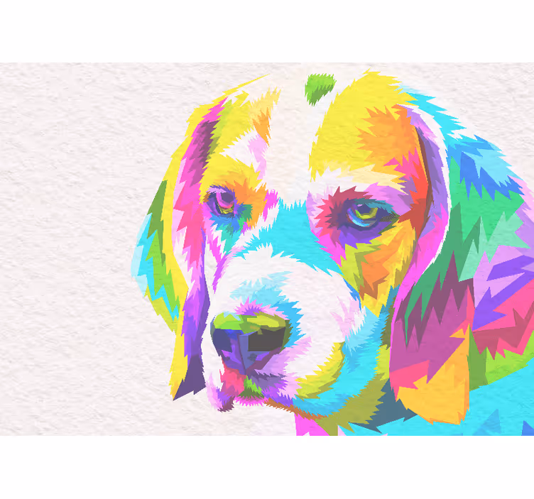 Tapisserie animaux portrait de chien coloré - TenStickers