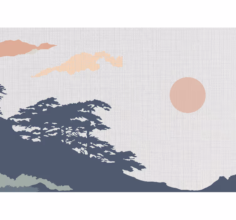 Tapisserie nature vue de paysage serein - TenStickers