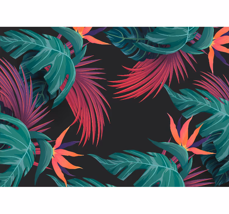 Papiers peints nature feuilles tropicales en bouquet - TenStickers