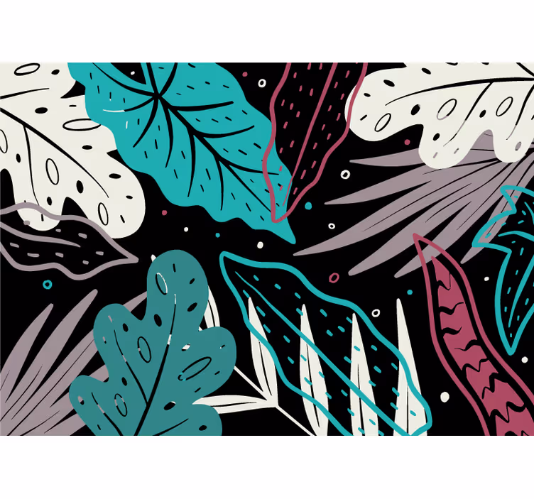 Papiers peints nature motifs de feuilles décoratifs - TenStickers