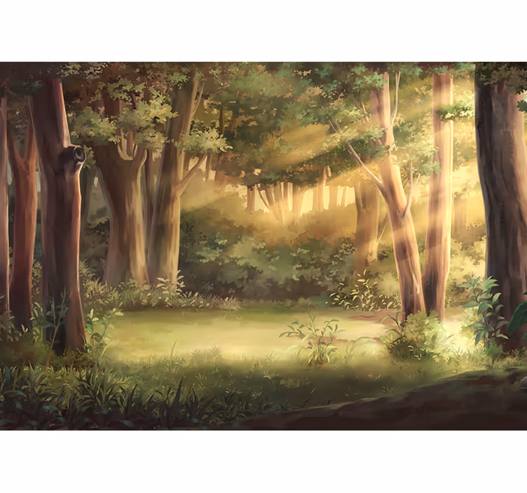 Papiers peints nature paysage forestier ensoleillé - TenStickers